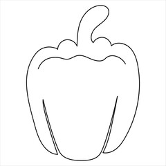 Continuous one line drawing pepper line art drawing vector illustration