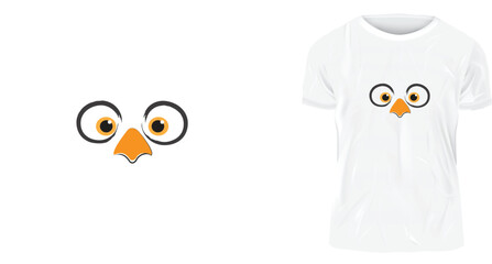 t-shirt design, The owl looks surprised
