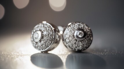 shiny and premium silver earring jewel photography