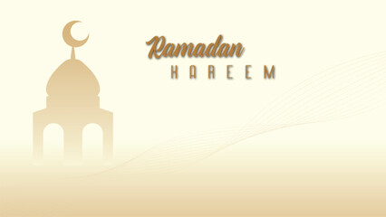 Ramadan background wallpaper banner design with a simple minimalist theme
