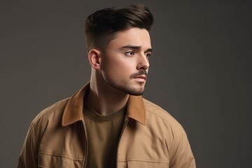 Fototapeta premium handsome and relaxed young male model indoor photoshoot