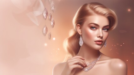 beautiful young female model showcasing wedding jewelry