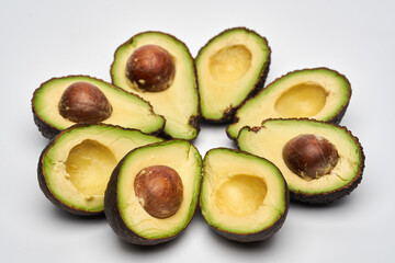 Fresh avocado on white background