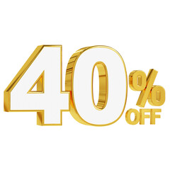 Gold and white 40% off discount 3d design
