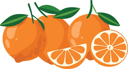 orange fruit with leaves