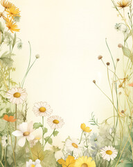 Boho postcard of wildflowers