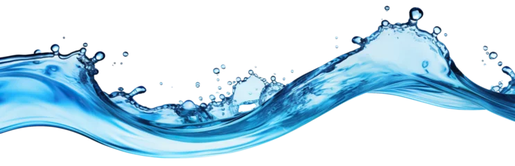 Foto auf Acrylglas Dynamic wave of clear water flowing gracefully, cut out © Yeti Studio
