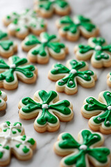 Cookies for St. Patrick's Day. Selective focus.