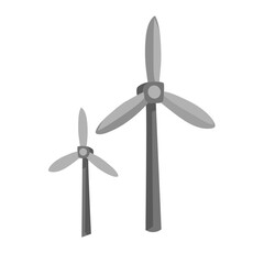 Vector wind turbine concept illustration on white