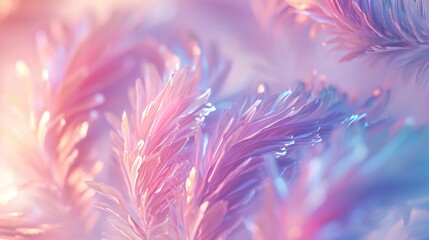 Soft color, fluid and flowing elegance of pine leaves in circular form, 3d view above.