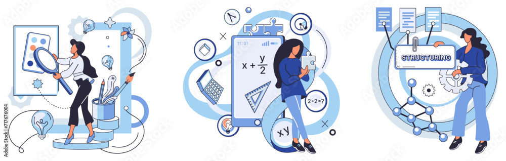 Poster project management vector illustration. successful organizations prioritize project management for o