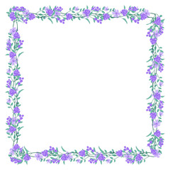 Fototapeta na wymiar Vector hand drawn floral frame on white background