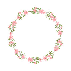 Obraz na płótnie Canvas Vector hand drawn floral wreath frame on white background