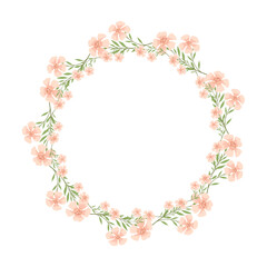 Obraz na płótnie Canvas Vector hand drawn floral wreath frame on white background