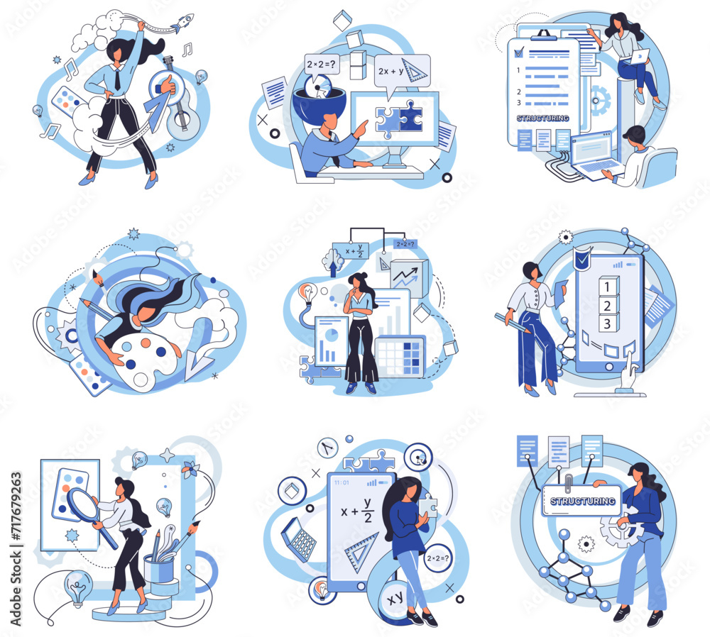 Poster project management vector illustration. intelligent decision-making is cornerstone effective project