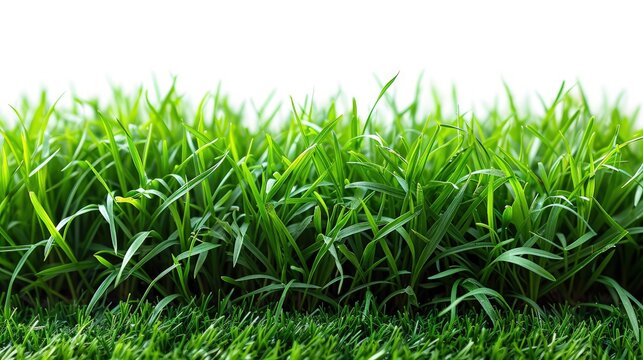 Beautiful fresh green grass isolated on white background