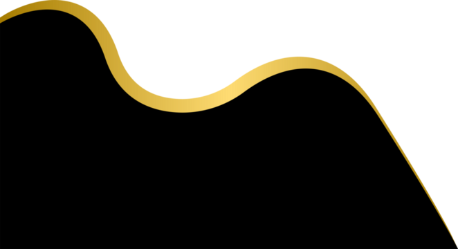 Decorative golden luxury corner shape, gold and black frame element decoration