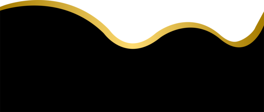 Decorative golden luxury corner shape, gold and black frame element decoration