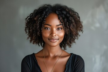 Young African American woman smiling with confidence 

