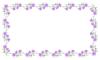Vector hand drawn floral frame on white background