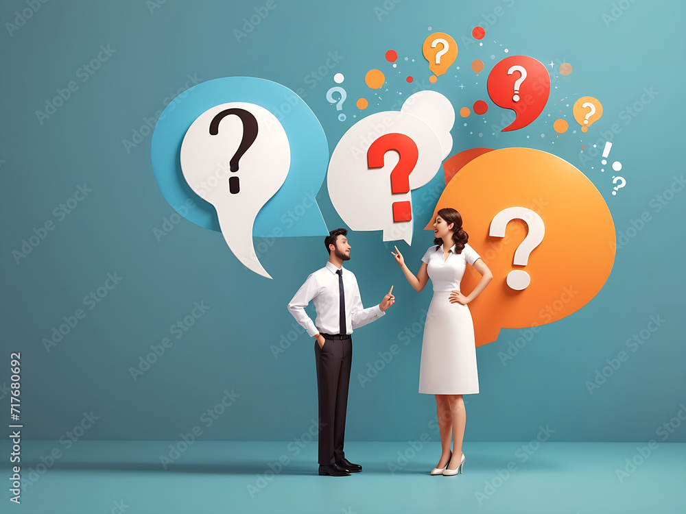 Poster question and answer, faq, frequently asked questions or problem-solving, solution or support idea co