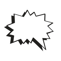 Vector hand drawn speech bubble doodle illustration on white. backgroundai