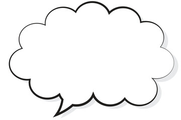 speech bubble geometric or message box with shadow. white background and isolated