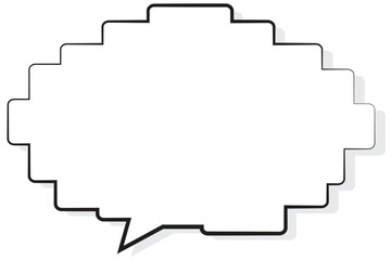 speech bubble geometric or message box with shadow. white background and isolated