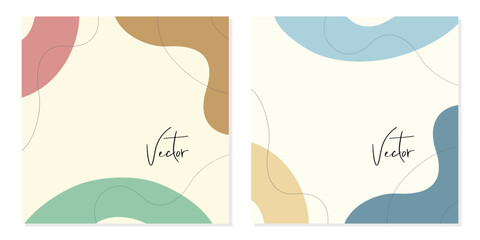 Fototapeta na wymiar Minimal square banner abstract templates. Suitable for publishing on social networks and online advertising. Vector illustration