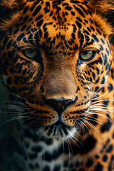 portrait of a leopard in nature. Selective focus.