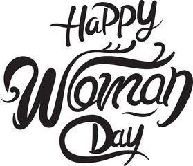 Handwritten  brush lettering of Happy Womanday , Typography design, calligraphy illustration