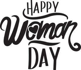 Handwritten  brush lettering of Happy Womanday , Typography design, calligraphy illustration