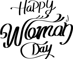 Handwritten  brush lettering of Happy Womanday , Typography design, calligraphy illustration