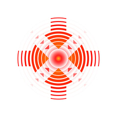Red rings. Pain circle. Symbol of pain. For your medical design. Vector template. Illustration