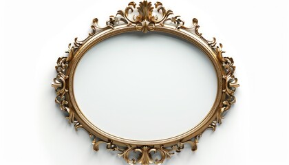Jacobean-style mirror, distressed gold, enhancing the vintage charm of the space, , isolated white background,