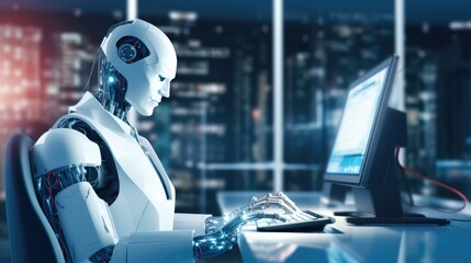 AI Predictive analytical customer service, chatbot, customer data analyzing, business and technology