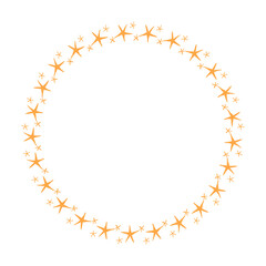Vector stars frame. round border frames with star