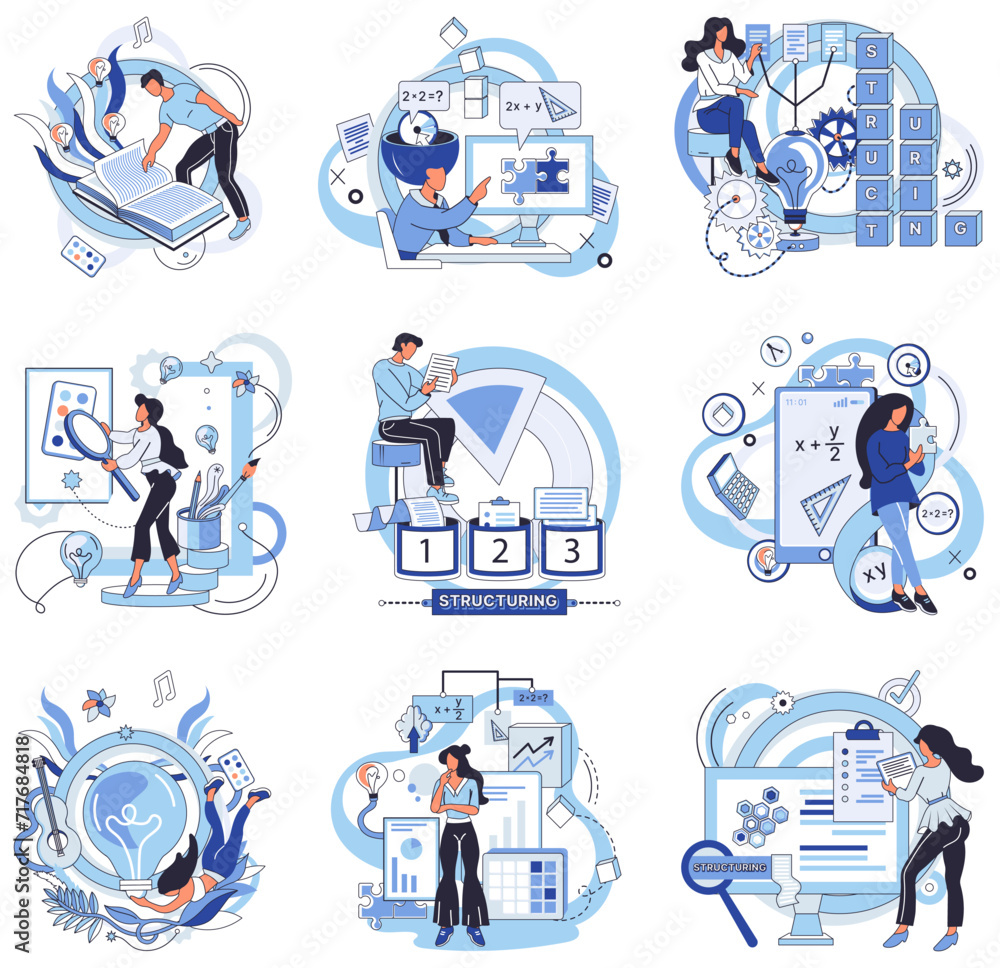 Poster project management vector illustration. analyzing project data provides valuable insights for succes
