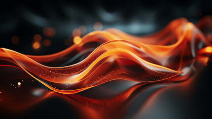 Digital wave with many dots and particles. Abstract dynamic wave background. 