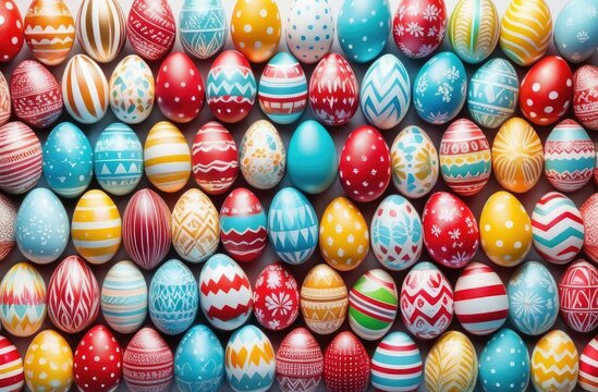 Colorful Easter eggs. Holiday traditions concept