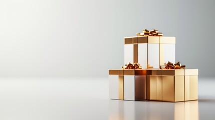 Luxurious gift boxes with golden
