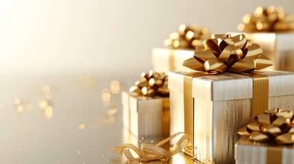 Luxurious gift boxes with golden
