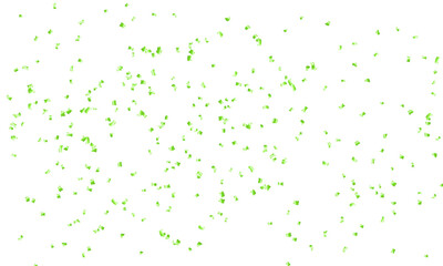 Vector green confetti isolation on white background