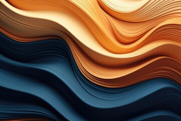 Warm and Cool Tones Abstract Wave Art