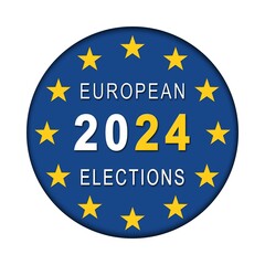 European Election 2024 - graphic for election voting - 3D Illustration - obrazy, fototapety, plakaty