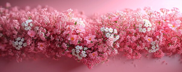 Pink Petals and White Flowers: A Celebration of Spring and Love Generative AI