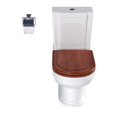 Lavatory pan isolated on a transparent background, bidet, 3D illustration, and CG render
