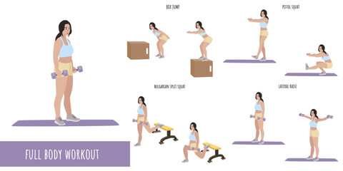 Asian woman doing full body workout