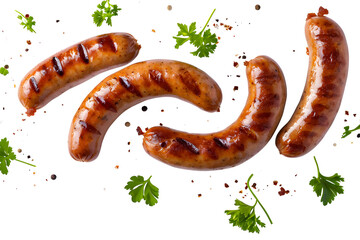 Grillfreude: Ein verlockendes Bild von einer leckeren Bratwurst, ideal für Liebhaber von Grillgenuss und kulinarische Illustrationen