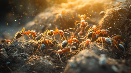 close up of a ant colonies